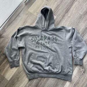 Vintage Colorado State University Rams Gray Pullover Hoodie Mens Large